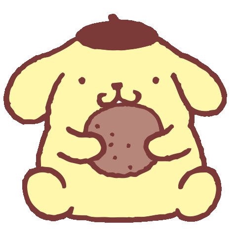 Pompompurin eating cookie